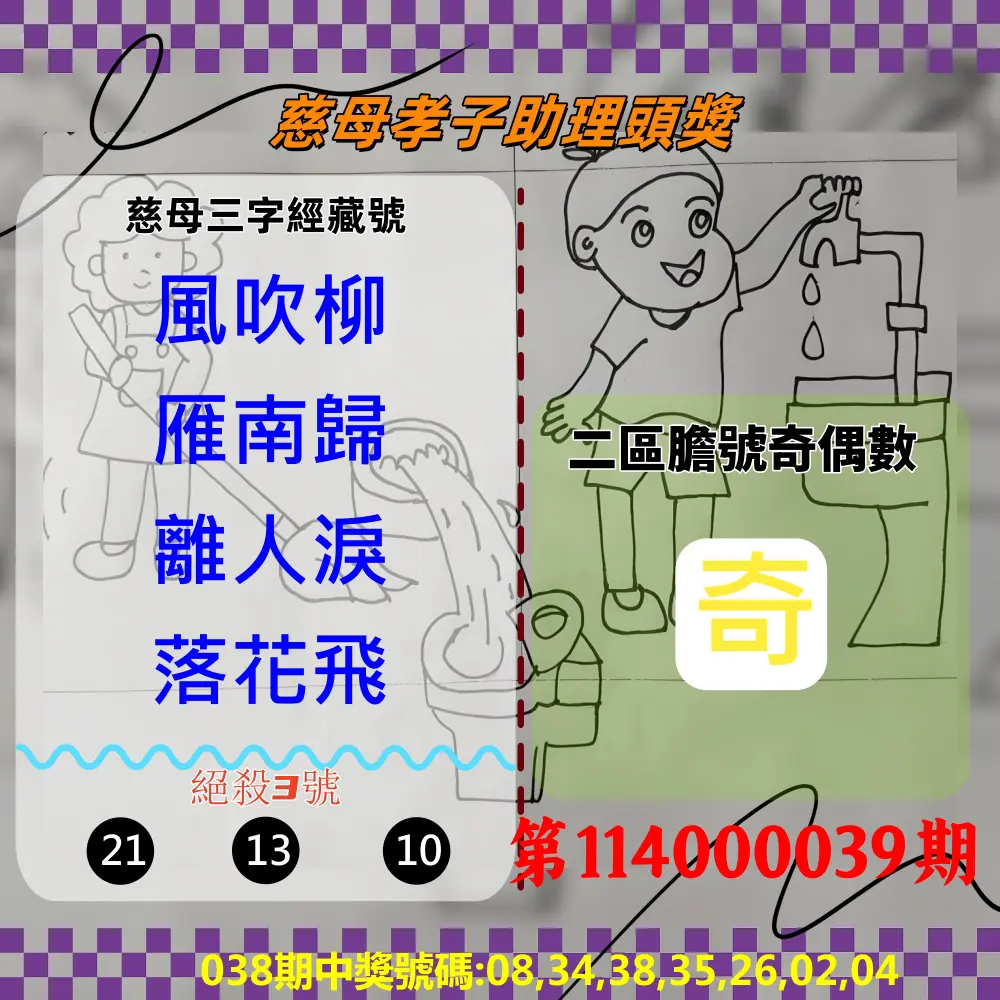 威力彩第114000039期慈母孝子助理頭獎