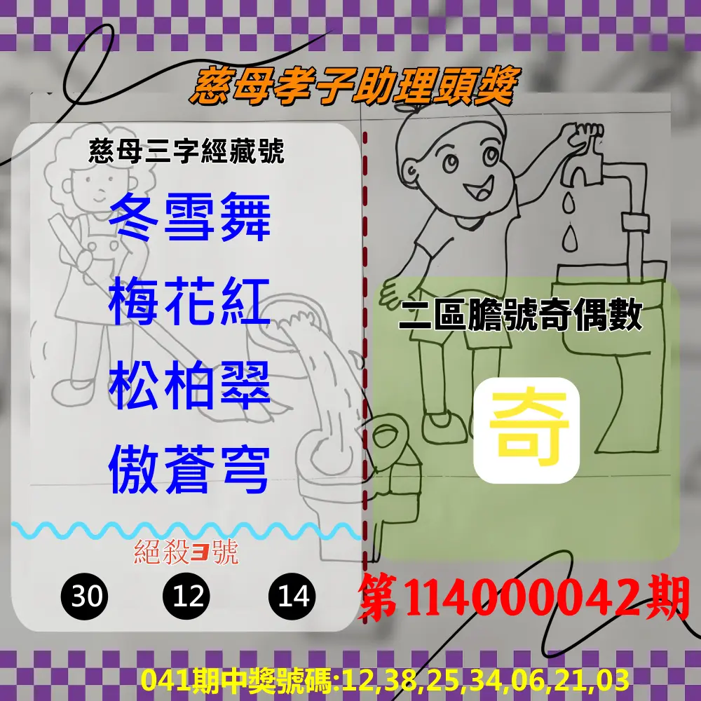 威力彩第114000042期慈母孝子助理頭獎