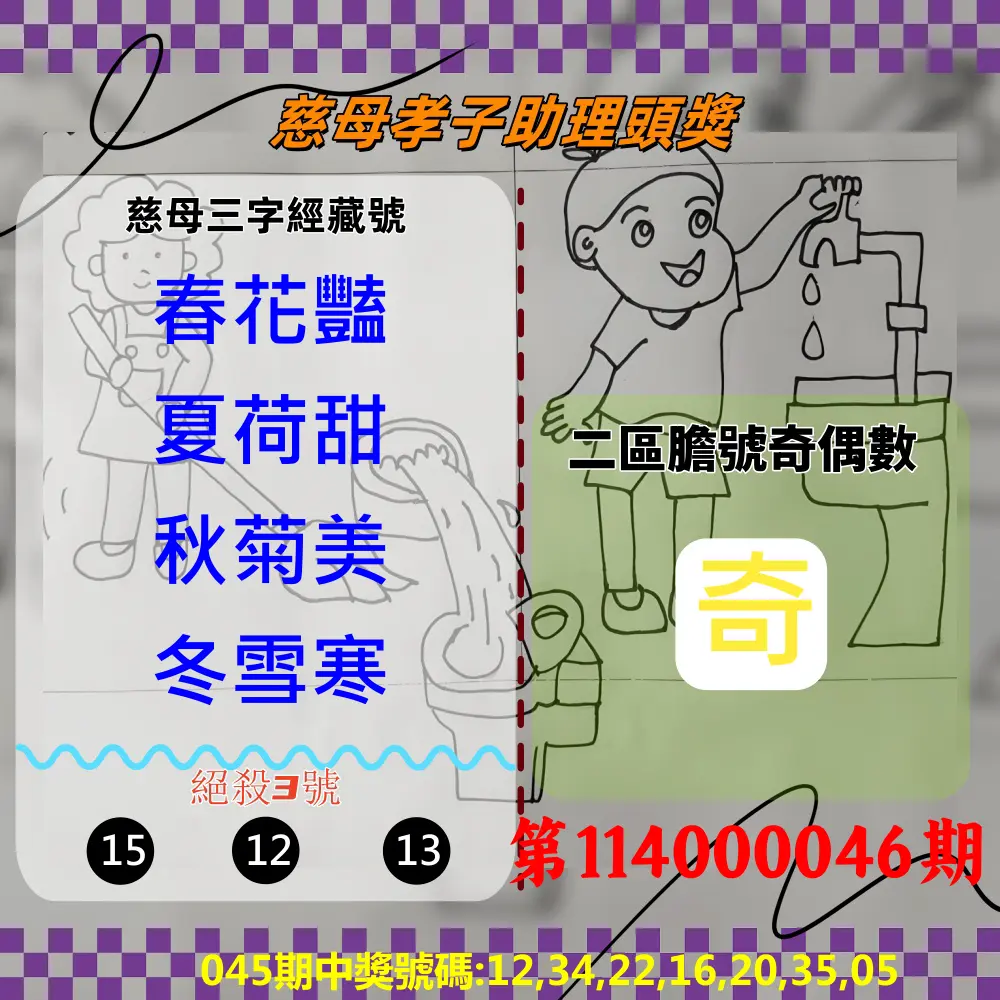 威力彩第114000046期慈母孝子助理頭獎