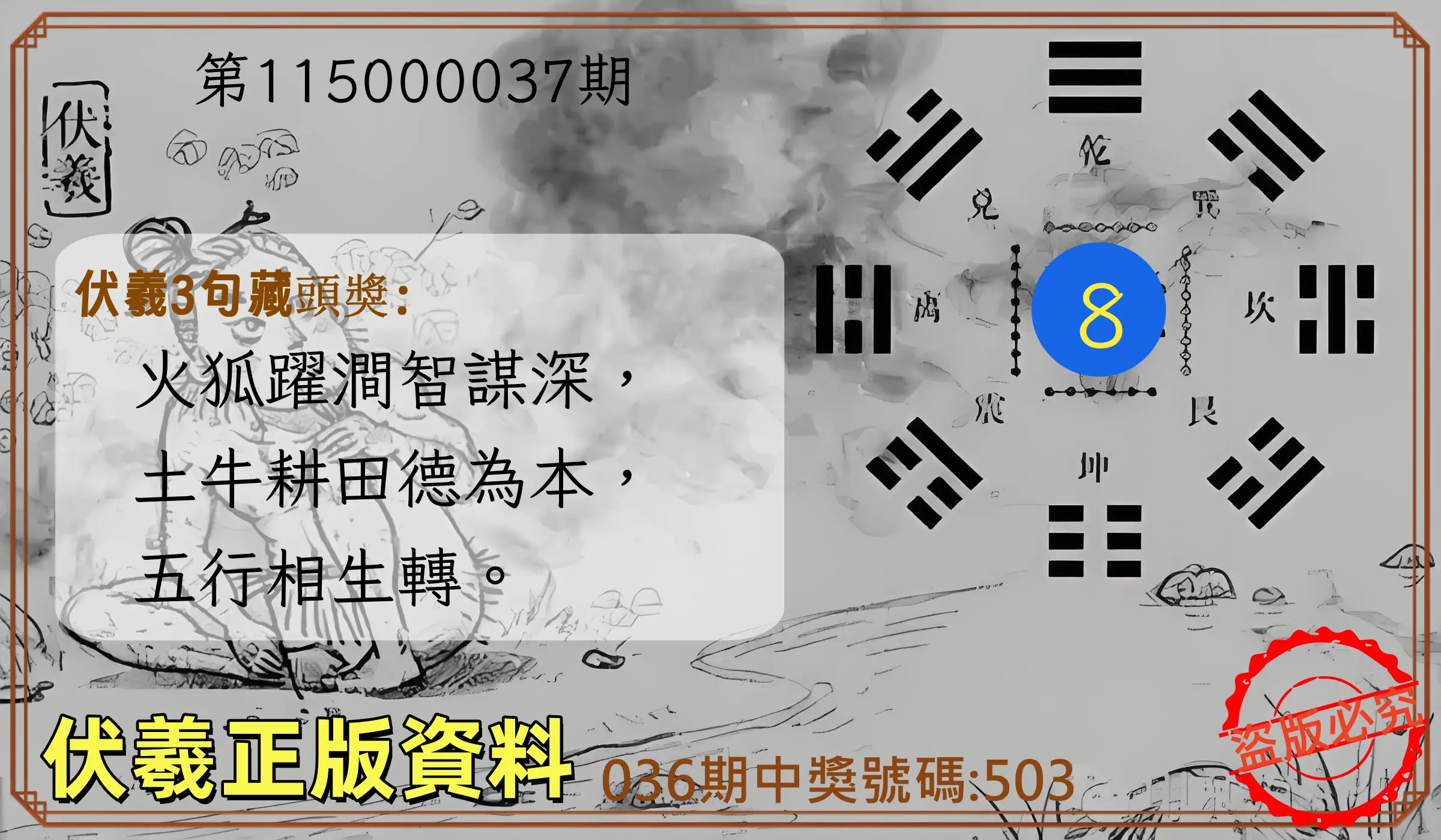3星彩第115000037期(02/12)伏羲正版資料