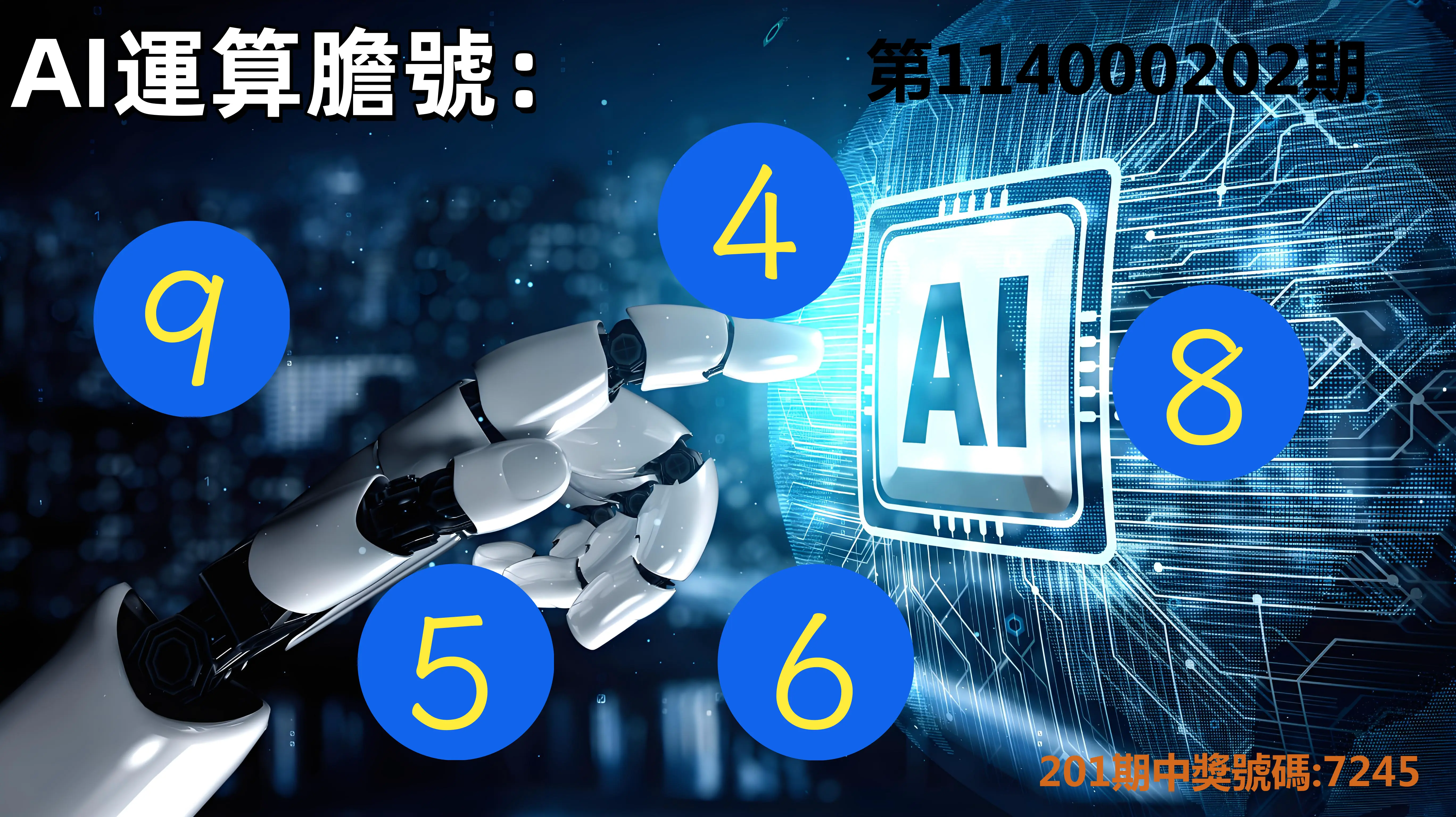 4星彩第114000202期(08/20)AI運算膽號