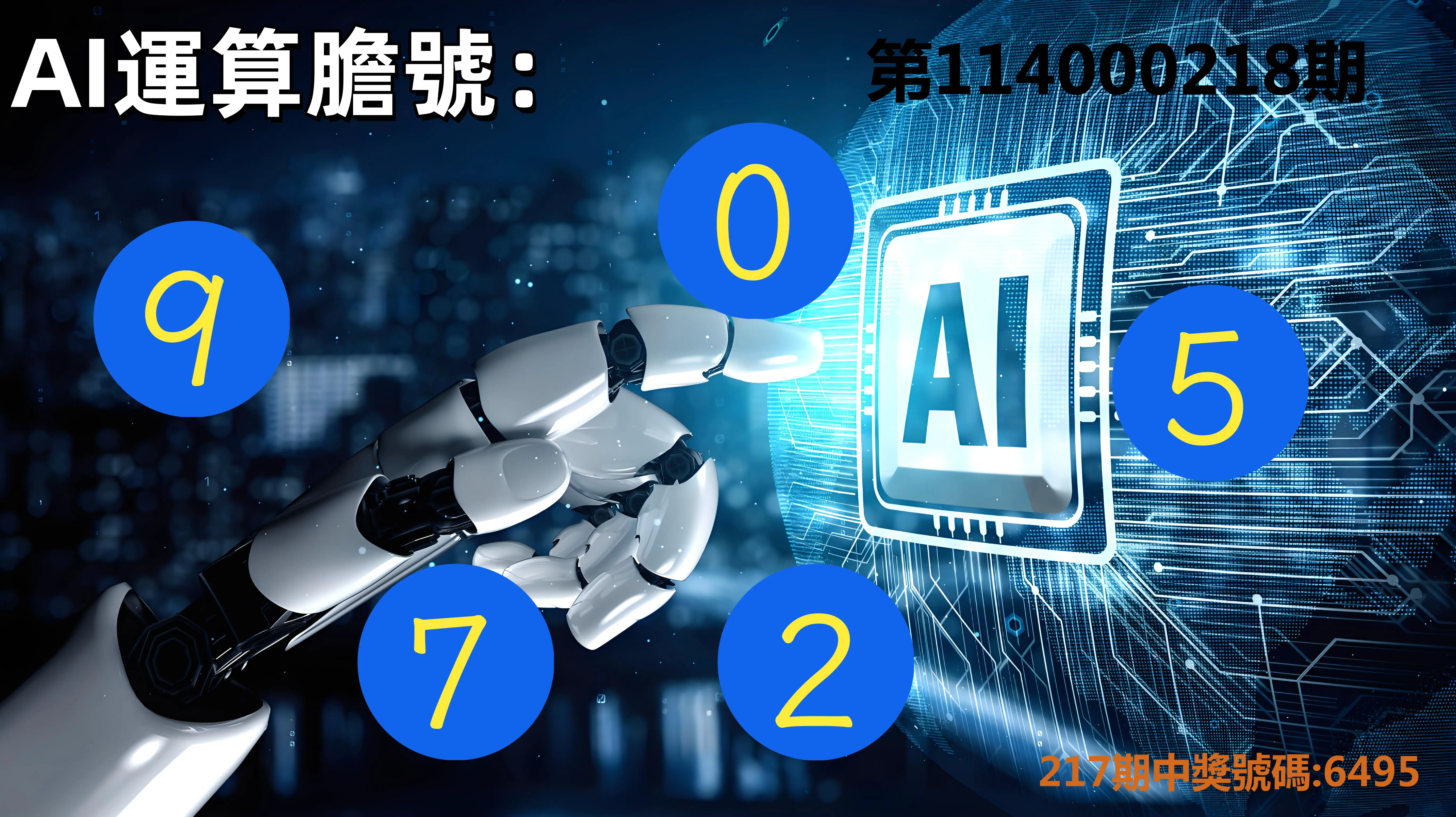 4星彩第114000218期(09/08)AI運算膽號