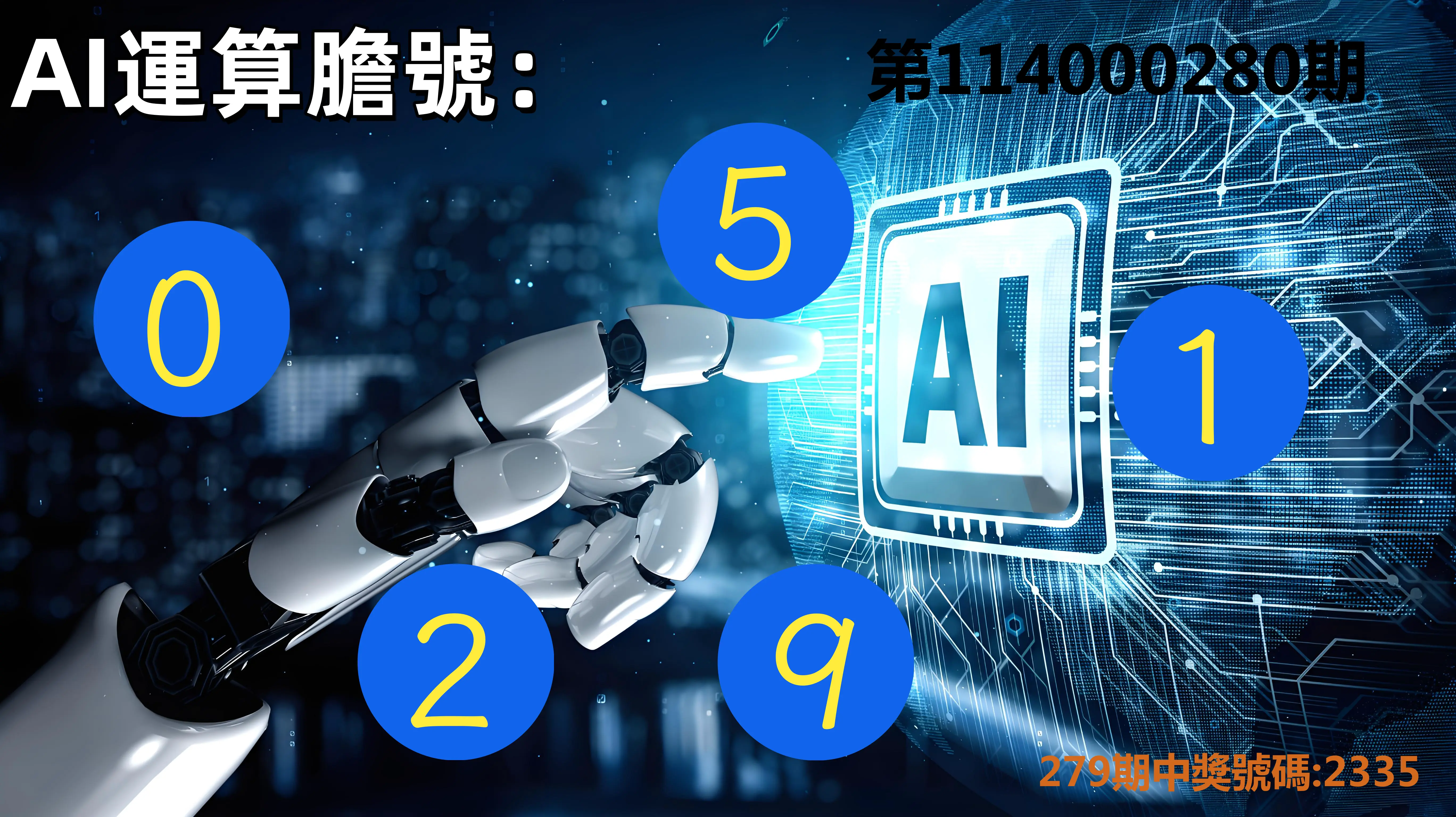 4星彩第114000280期(11/19)AI運算膽號
