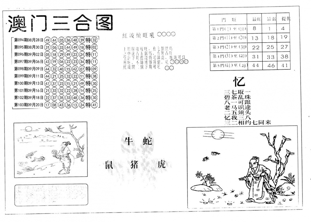 六合彩104期老潮汕台湾神算(黑白)