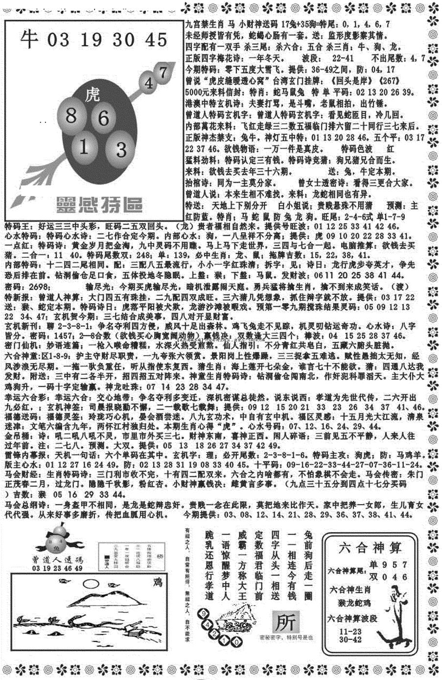 六合彩109期新彩霸王综合B(黑白)