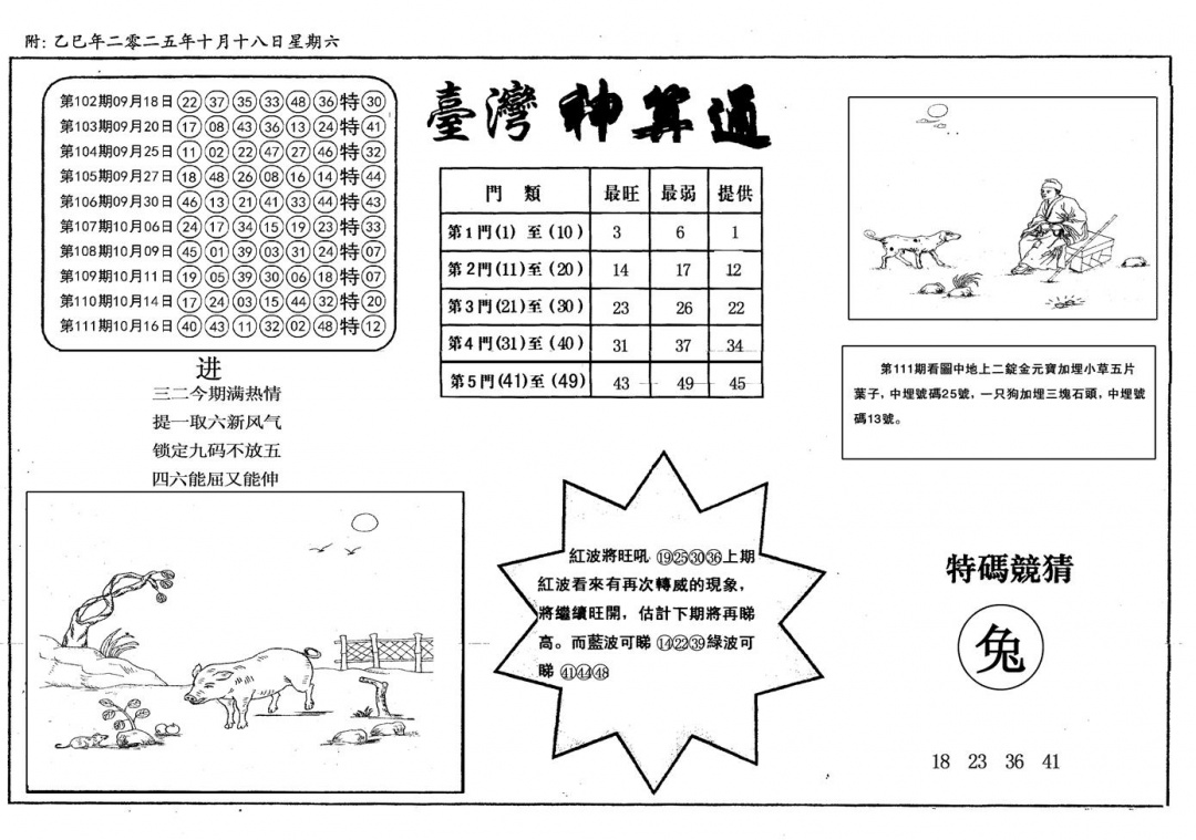 六合彩112期新潮汕台湾神算(黑白)