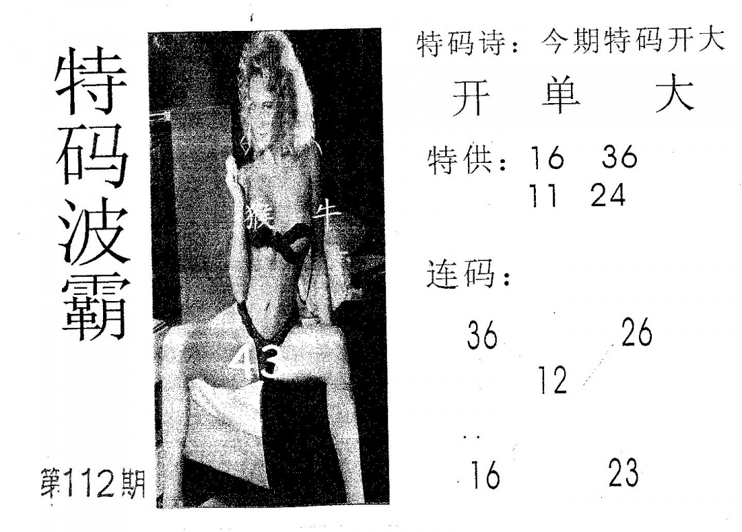 六合彩112期特码波霸(黑白)