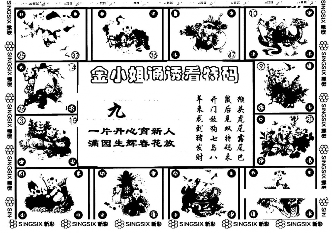 六合彩114期金小姐点醒B(黑白)