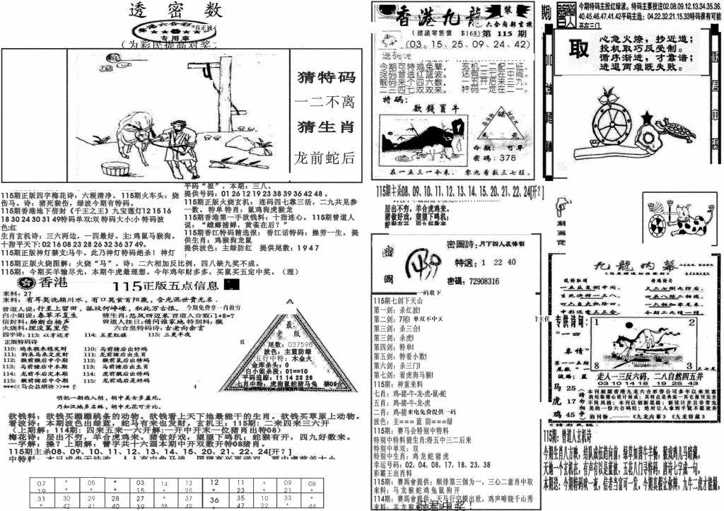 六合彩115期新透密数B(新)(黑白)