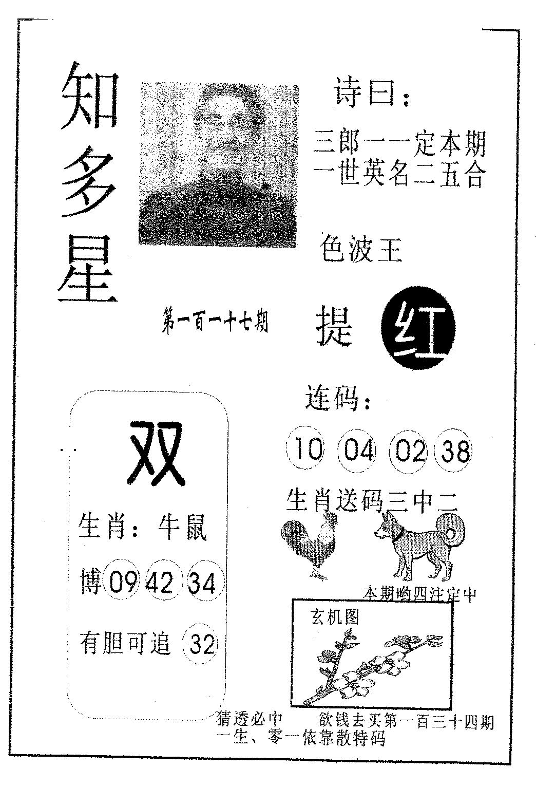 六合彩117期知多星(黑白)