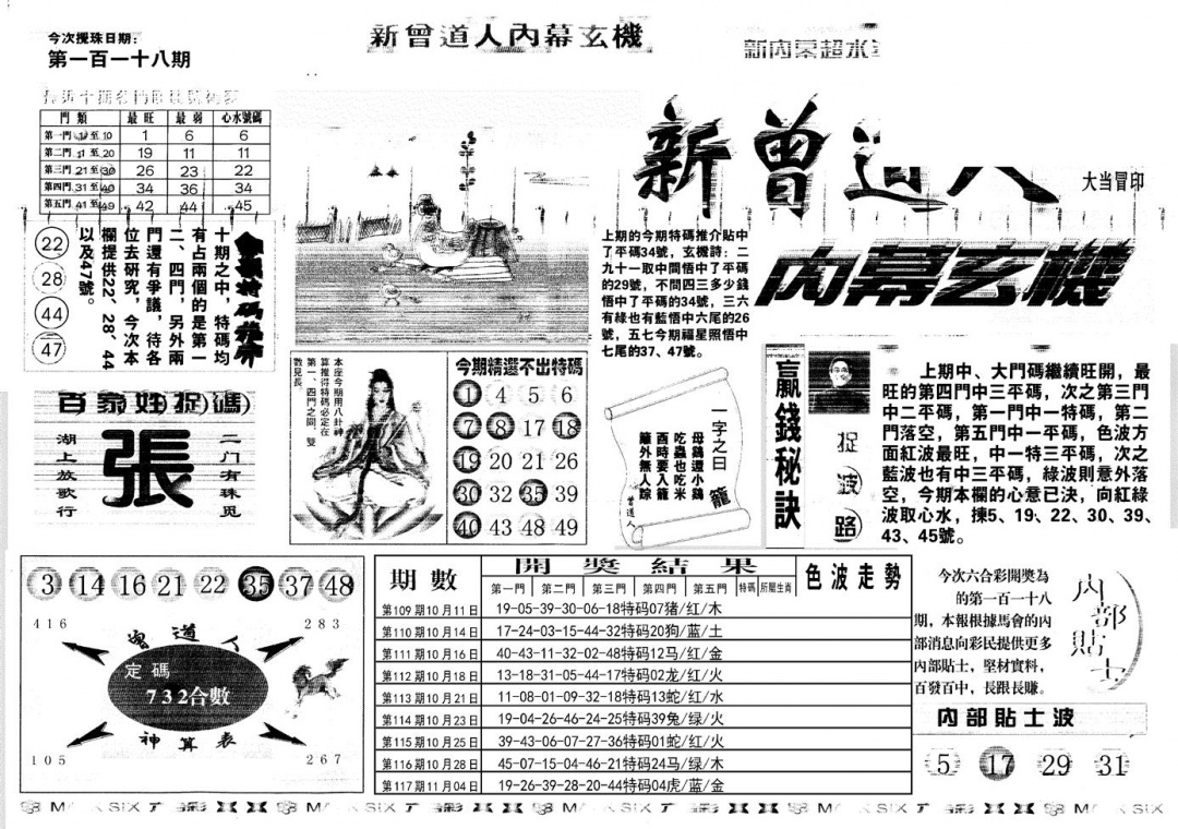 六合彩118期另新内幕A(黑白)