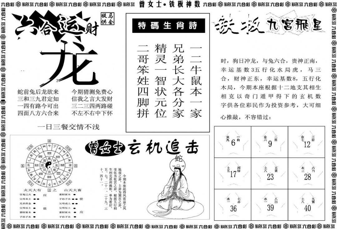 六合彩120期另版曾女士铁板B(黑白)