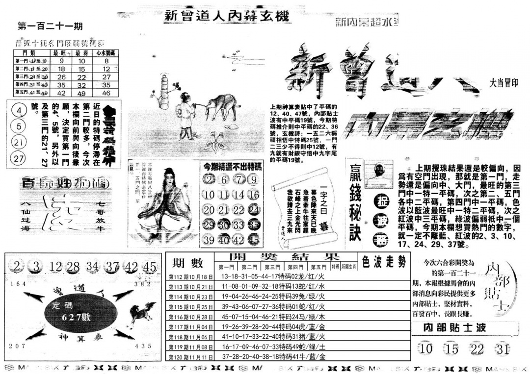 六合彩121期另新内幕A(黑白)