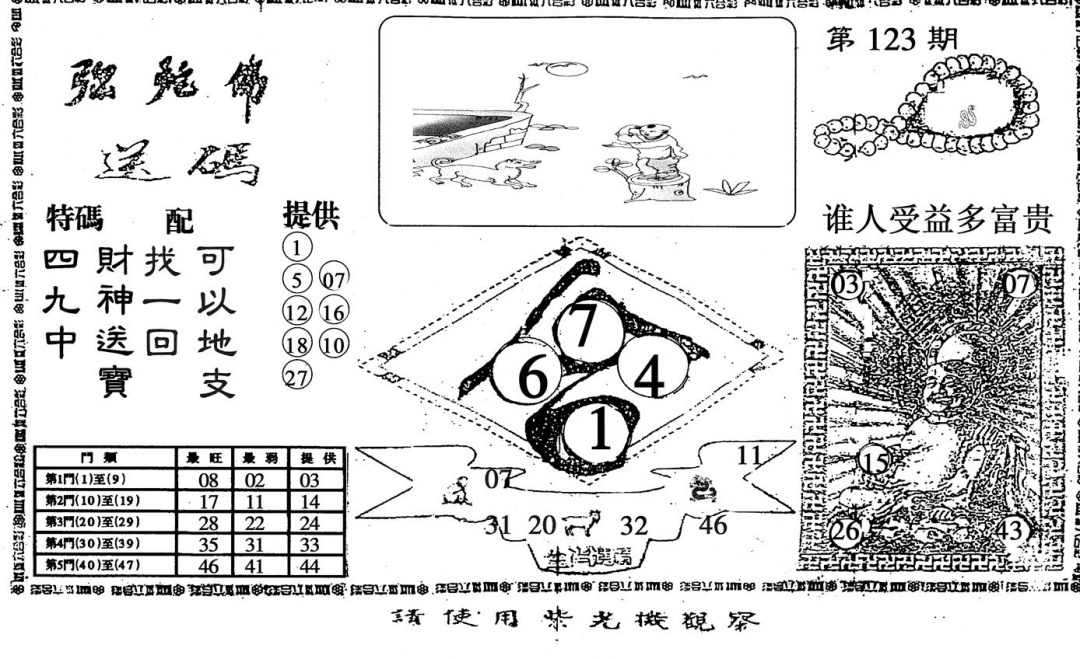 六合彩123期弥陀佛(黑白)