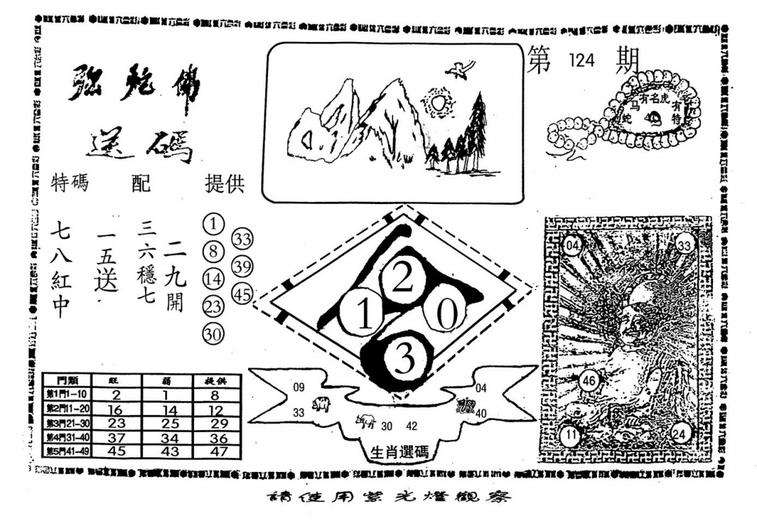 六合彩124期老弥驼?(黑白)