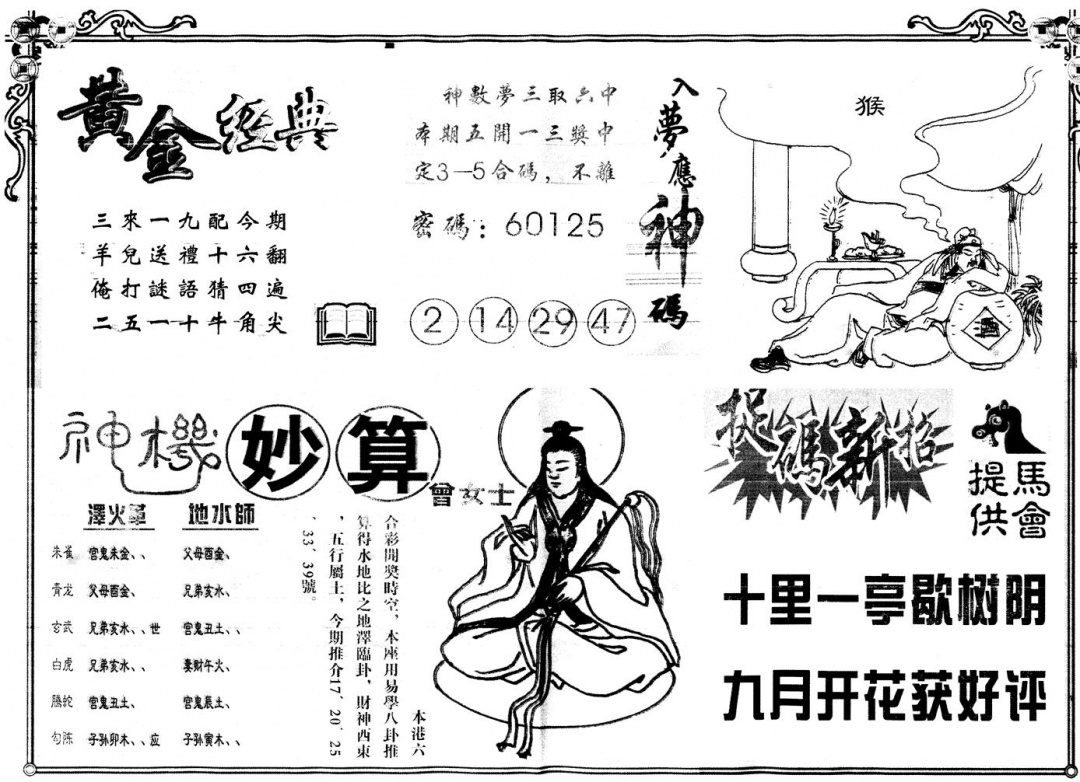 六合彩124期另版老版曾女士B(黑白)