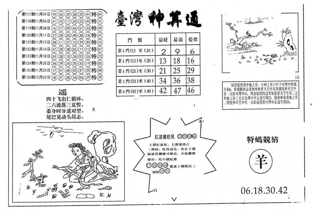 六合彩127期老潮汕台湾神算(黑白)
