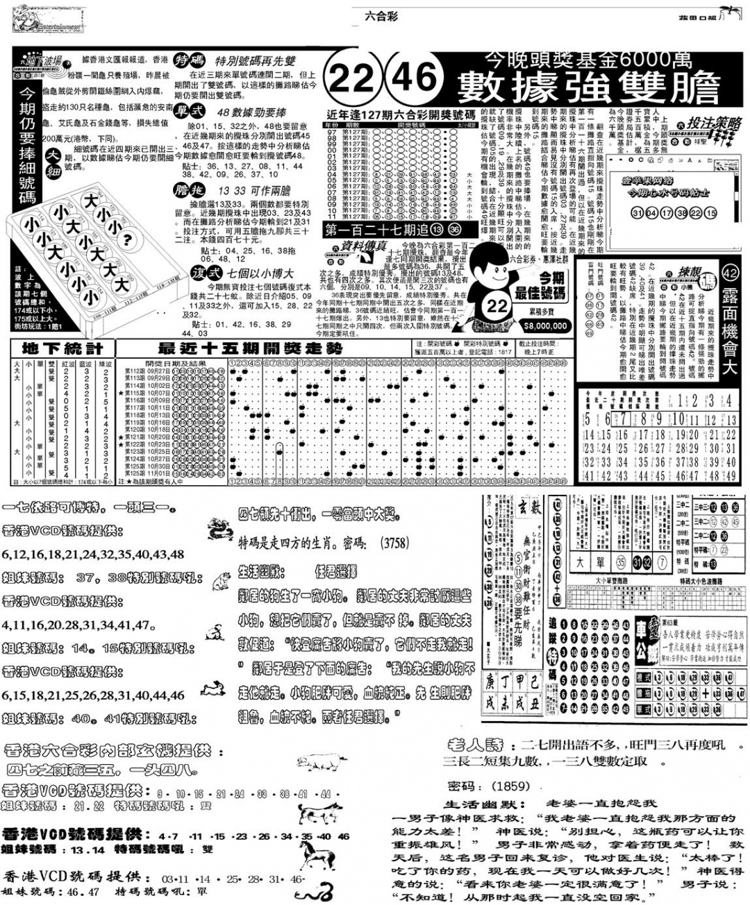 六合彩127期当日报-5(黑白)