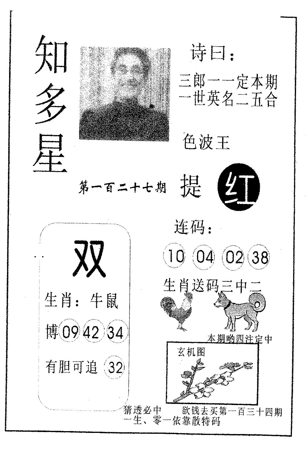 六合彩127期知多星(黑白)