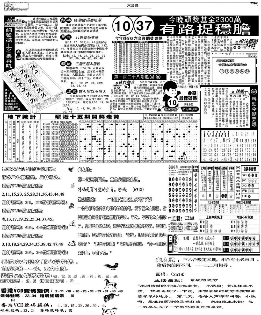 六合彩128期当日报-5(黑白)