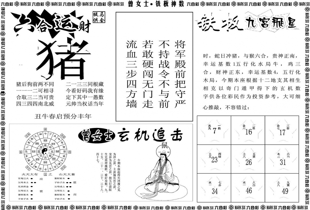 六合彩128期另版曾女士铁板B(黑白)