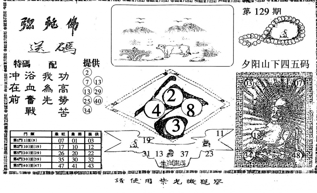 六合彩129期弥陀佛(黑白)