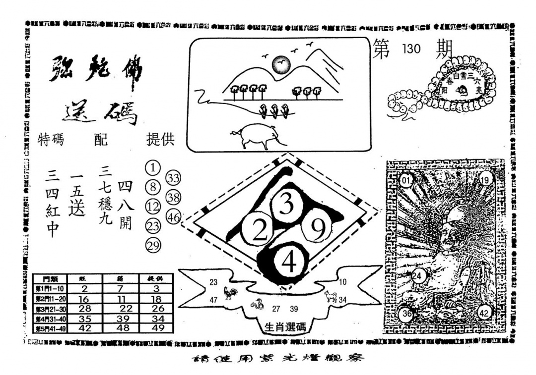 六合彩130期老弥驼?(黑白)