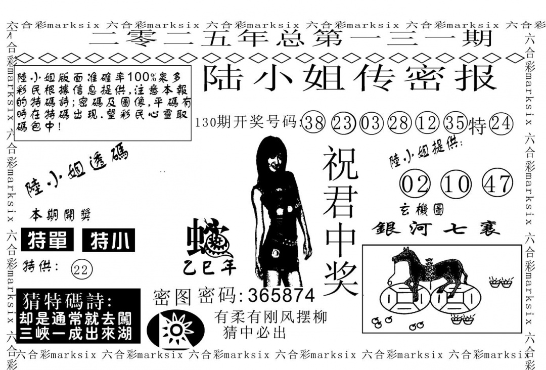 六合彩131期陆小姐传密A(黑白)