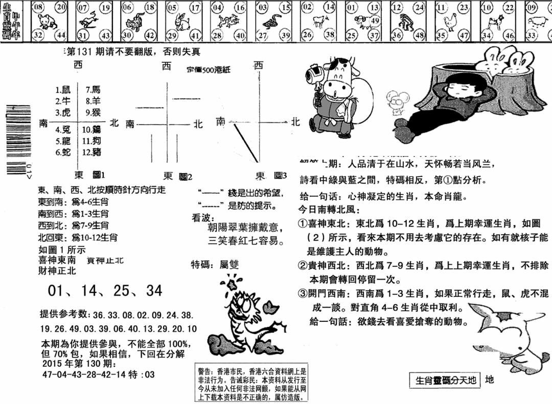 六合彩131期另版澳门足球报(黑白)