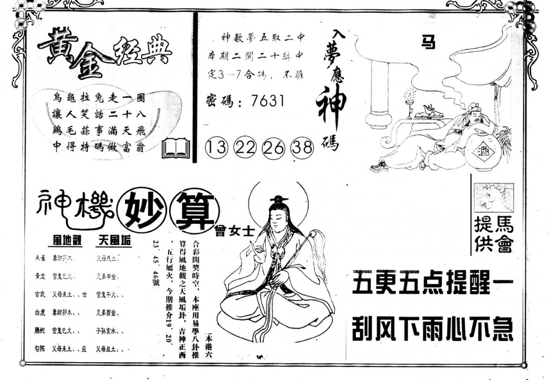 六合彩132期另版老曾女士B(黑白)