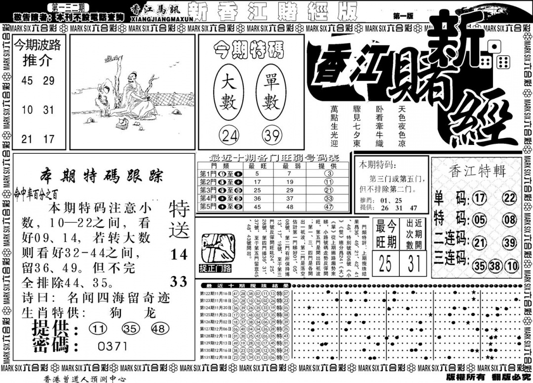 六合彩132期另版香江赌经A(黑白)