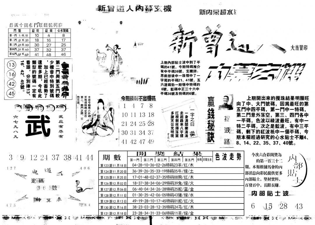 六合彩132期另新内幕A(黑白)