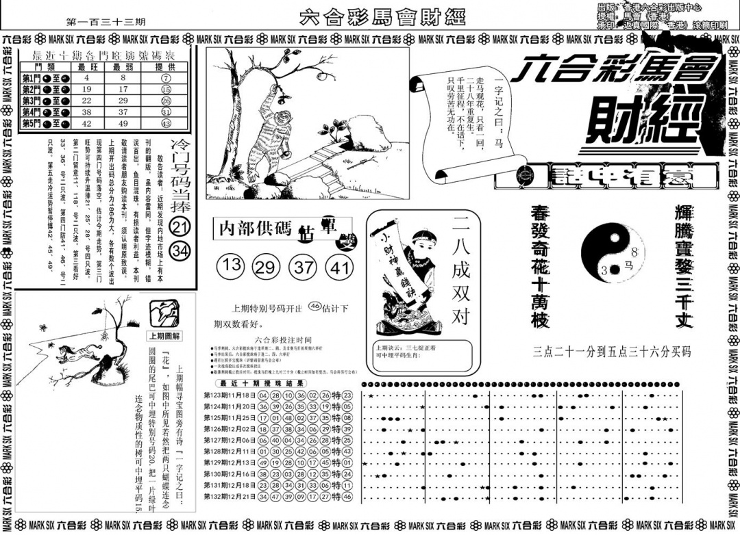 六合彩133期另版马会财经A(黑白)