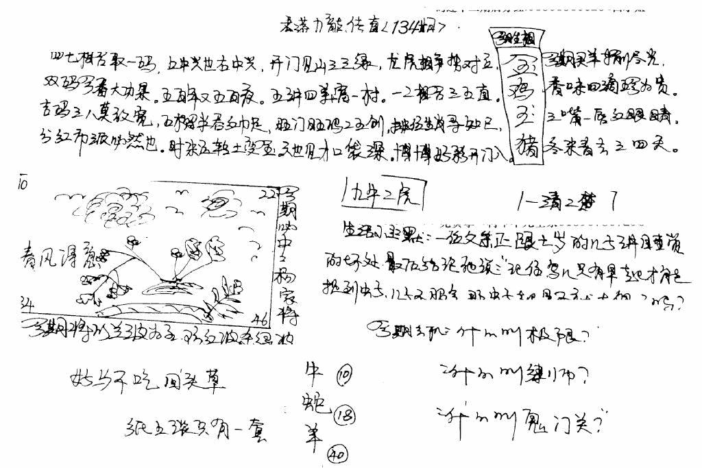 六合彩134期手写九龙内幕B(黑白)