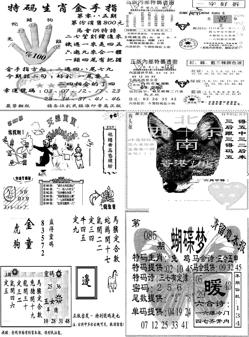 六合彩085期当日报-7(黑白)