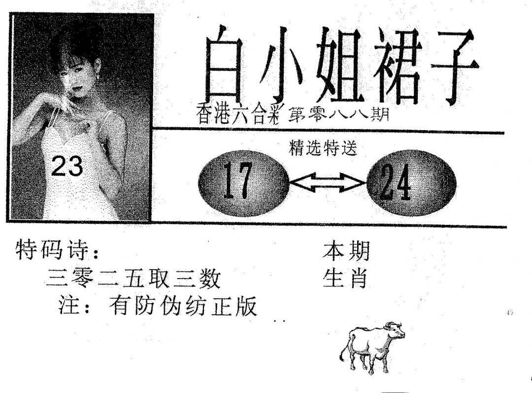 六合彩088期白姐裙子(黑白)