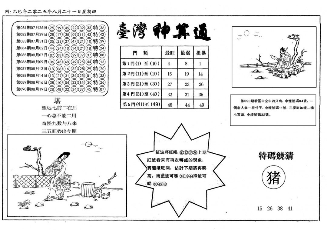 六合彩091期新潮汕台湾神算(黑白)