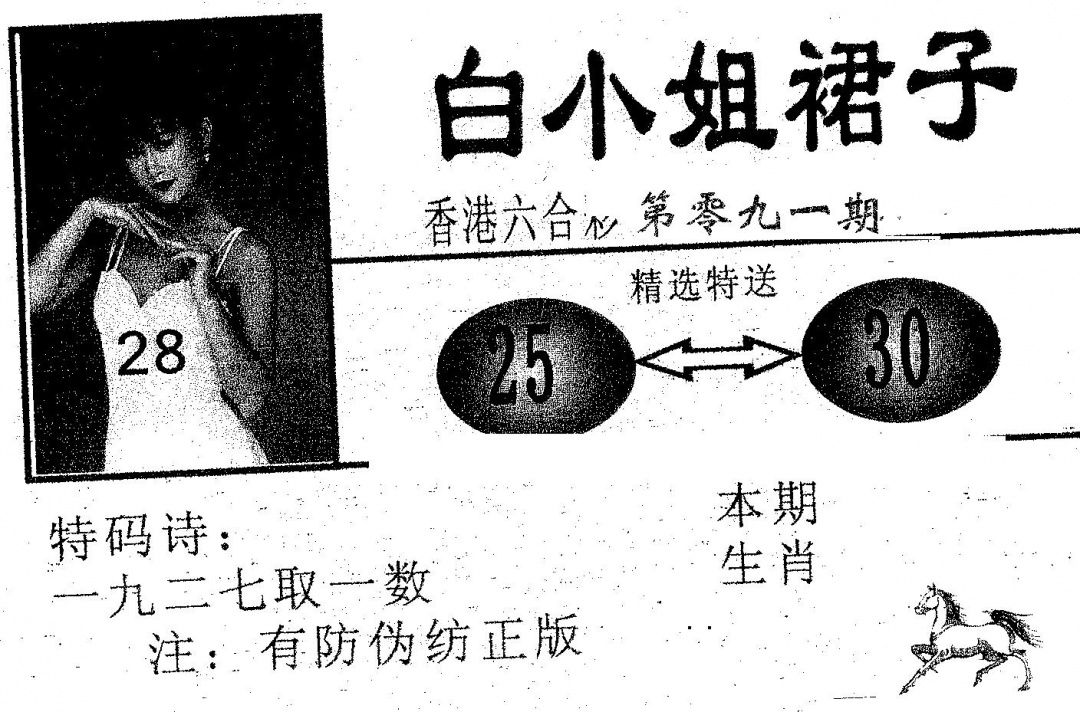 六合彩091期白姐裙子(黑白)