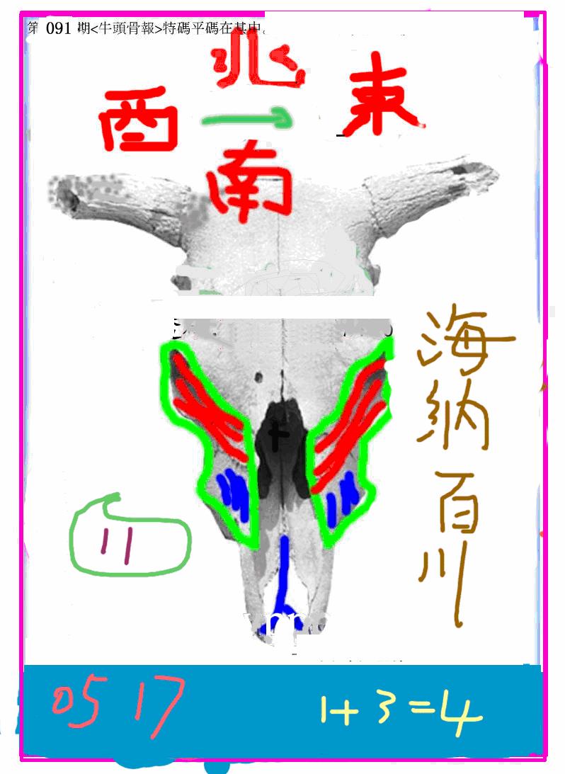 六合彩091期另牛头报(黑白)