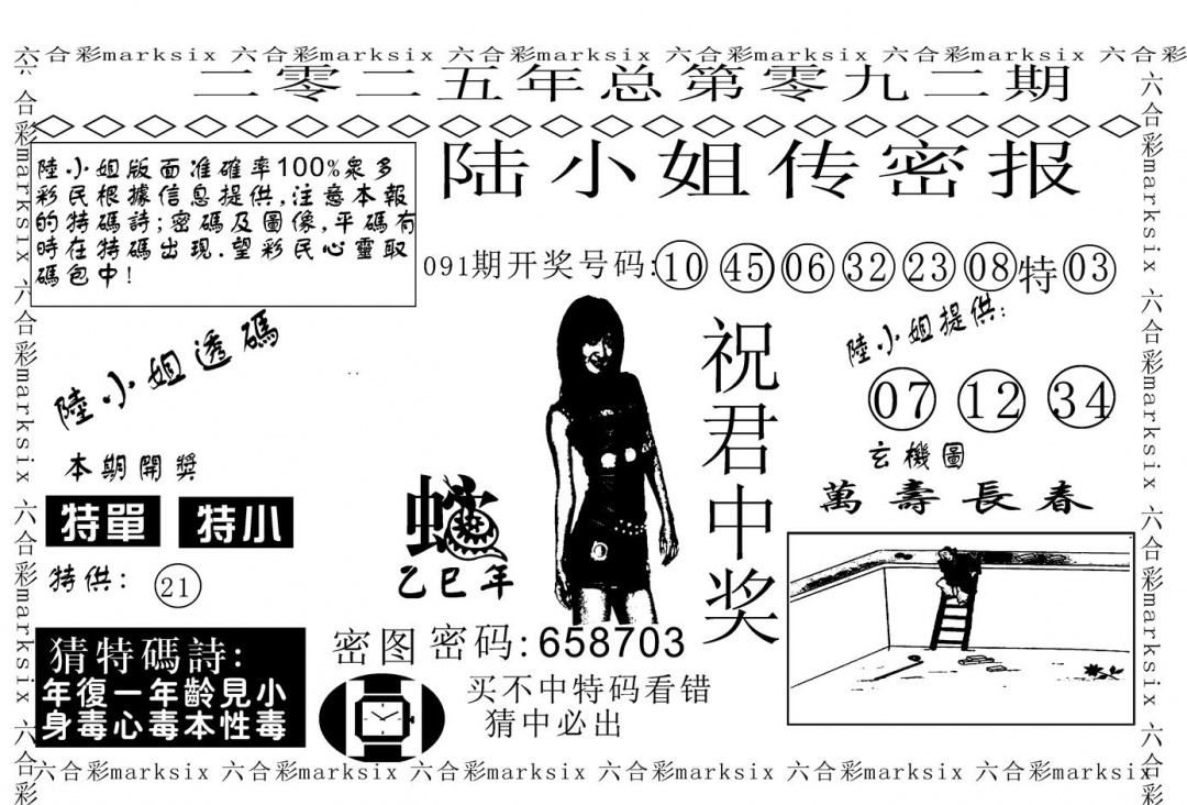 六合彩092期陆小姐传密A(黑白)