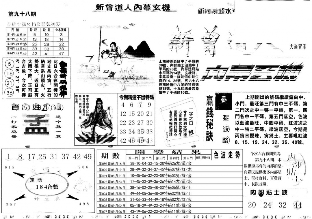 六合彩098期另新内幕A(黑白)