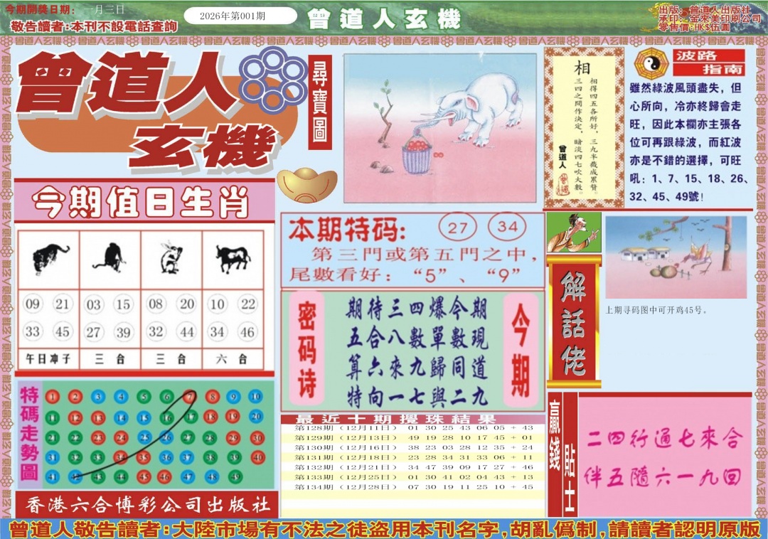 六合彩001期曾道人玄机A