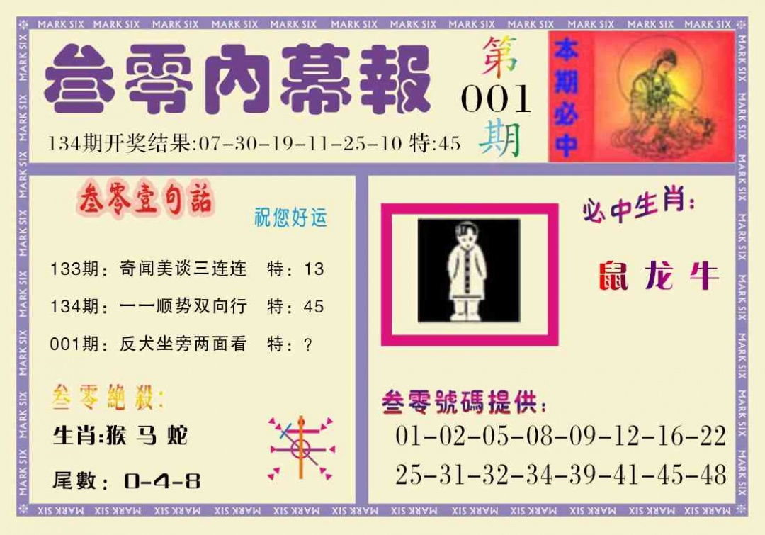 六合彩001期叁零内幕报
