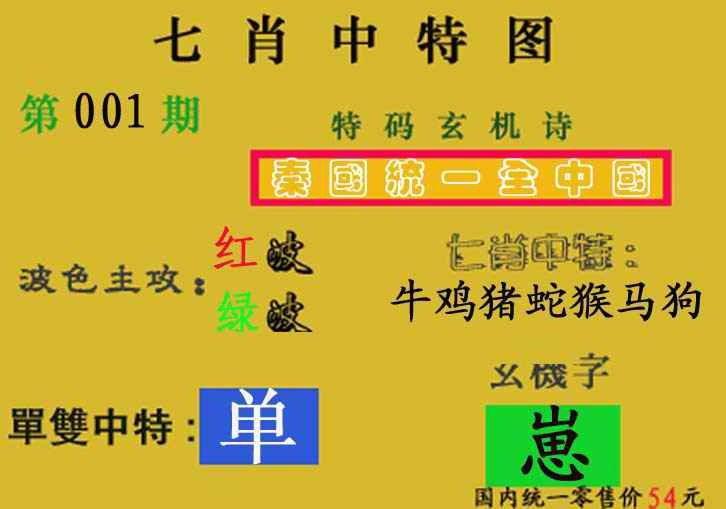 六合彩001期七肖中特(新图)