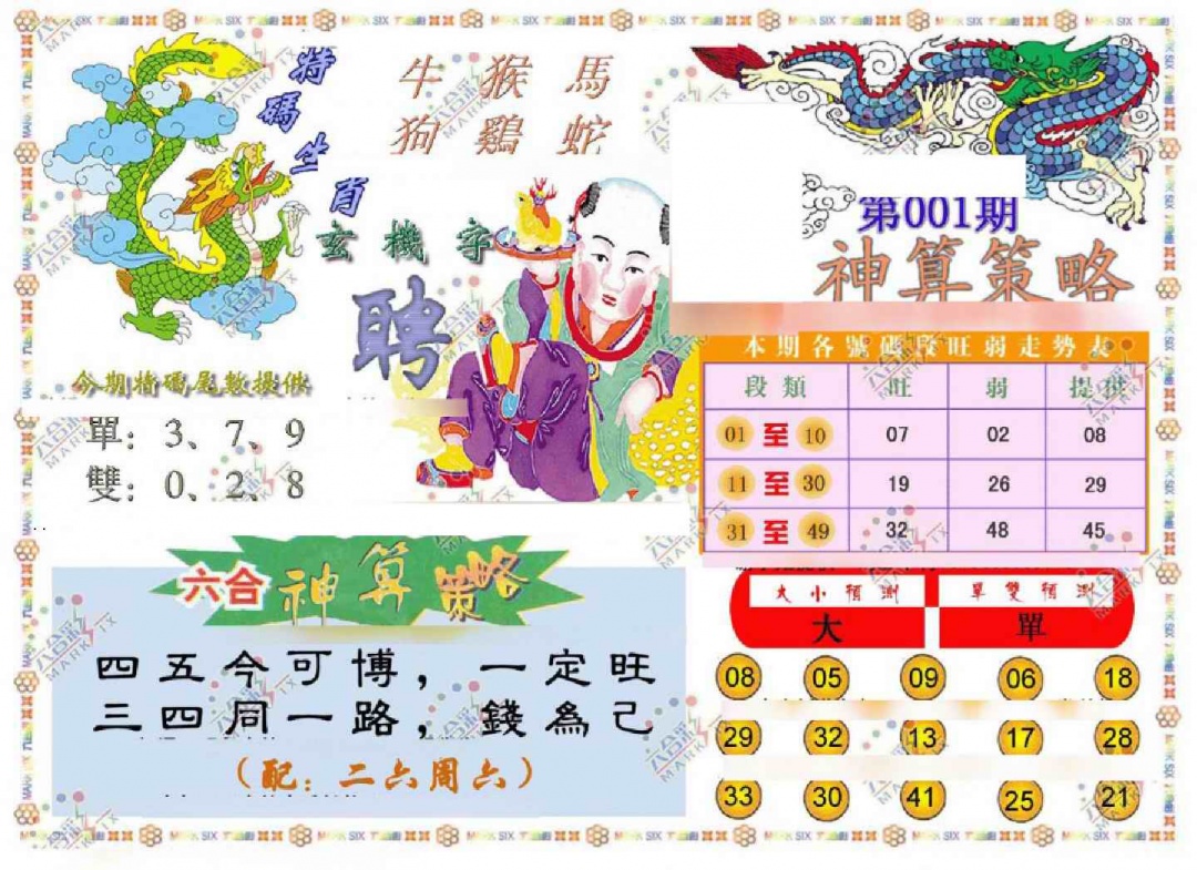 六合彩001期神算策略