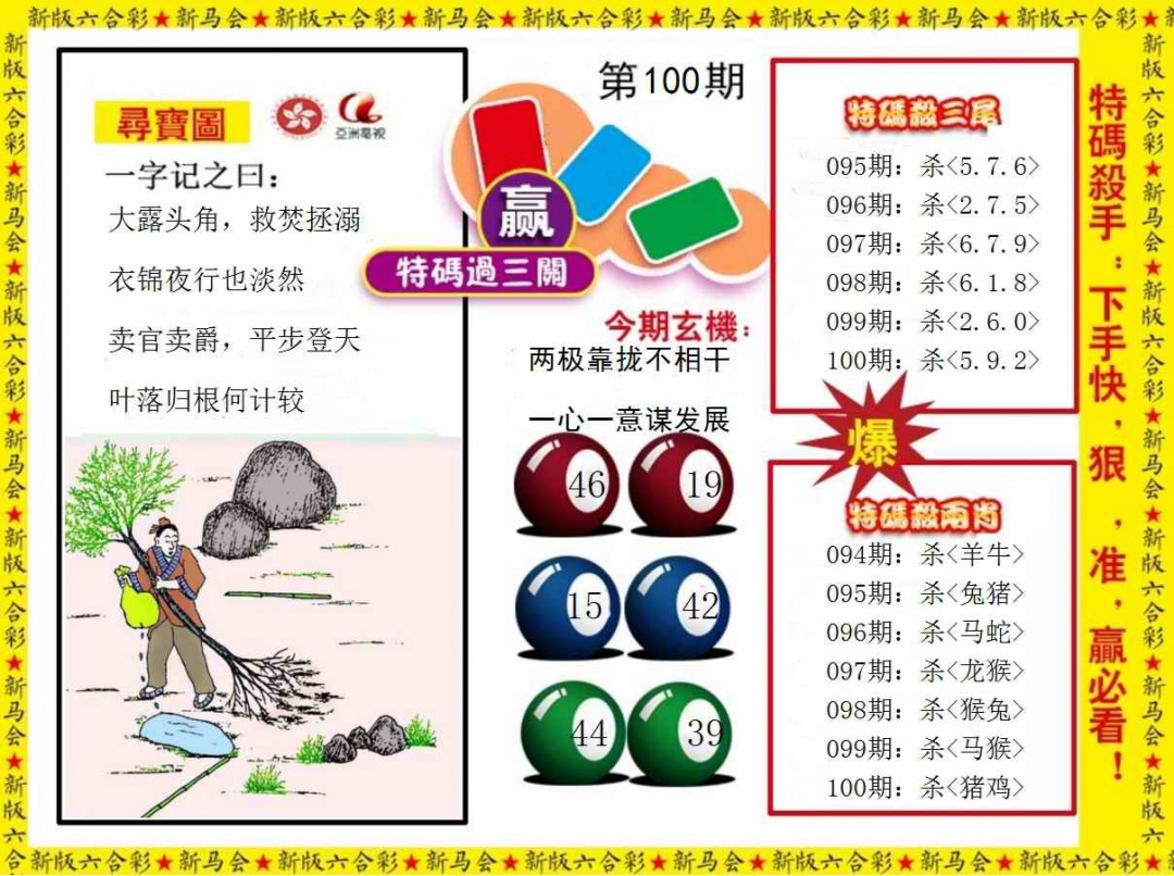 六合彩100期特码过三关
