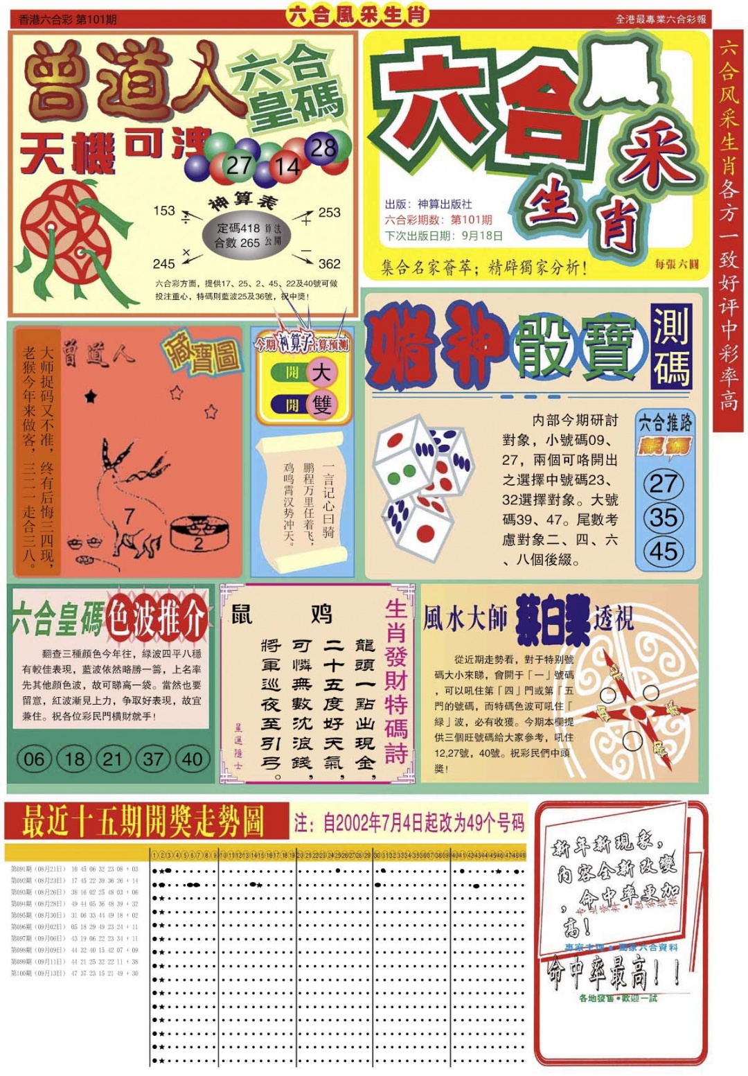 六合彩101期六合风采A