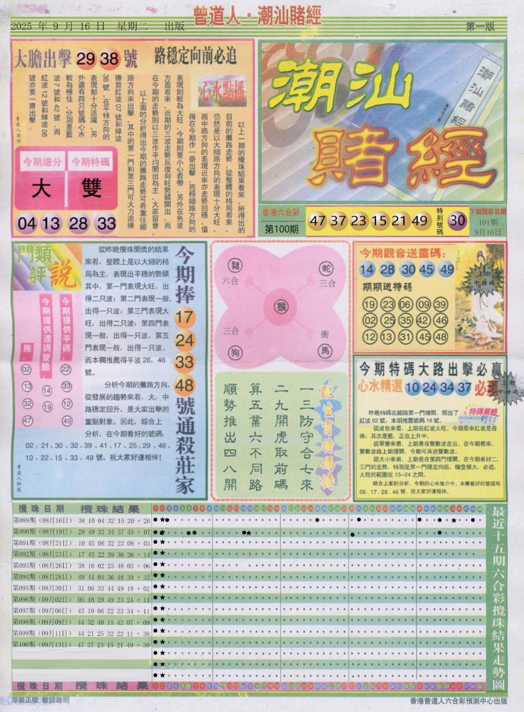 六合彩101期潮汕赌经A