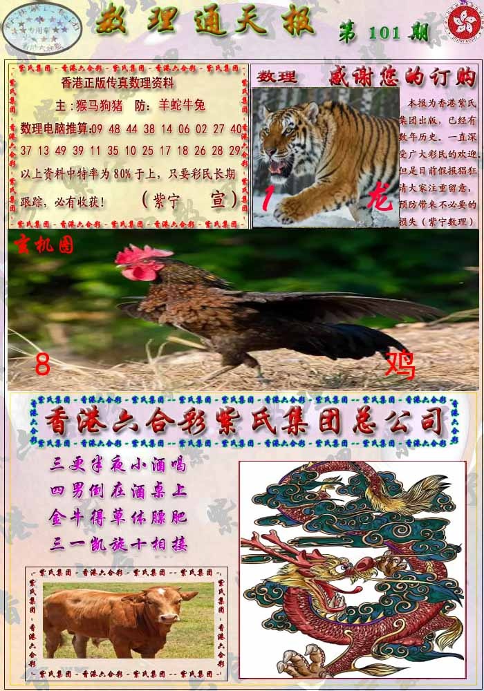 六合彩101期数通报