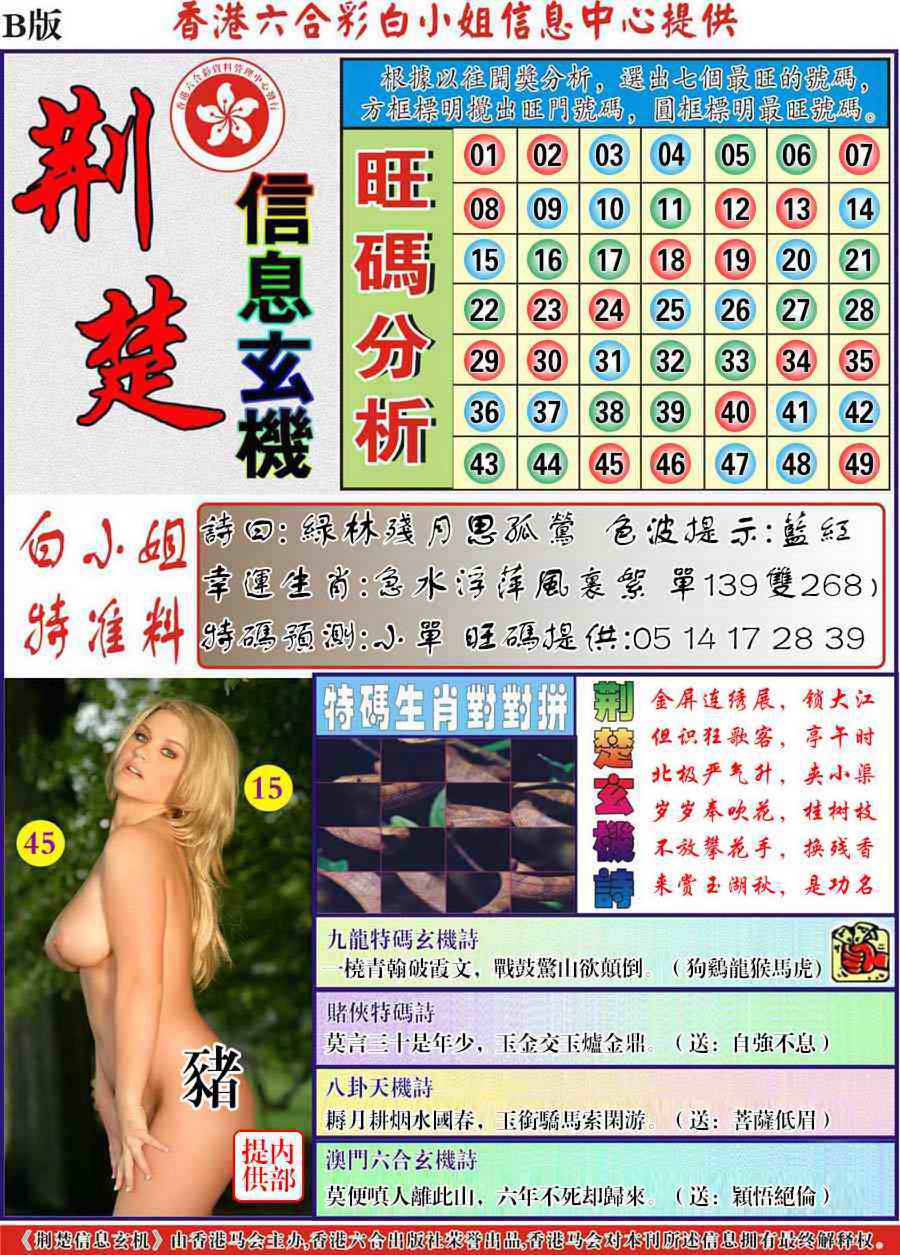 六合彩102期荆楚信息玄机B